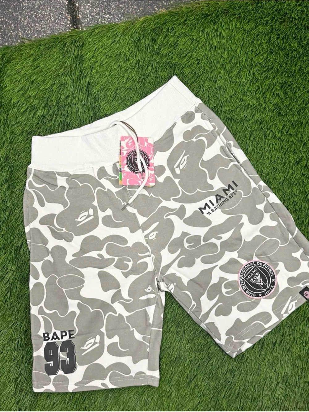 Bape miami Olive & White Miami Camo Shorts